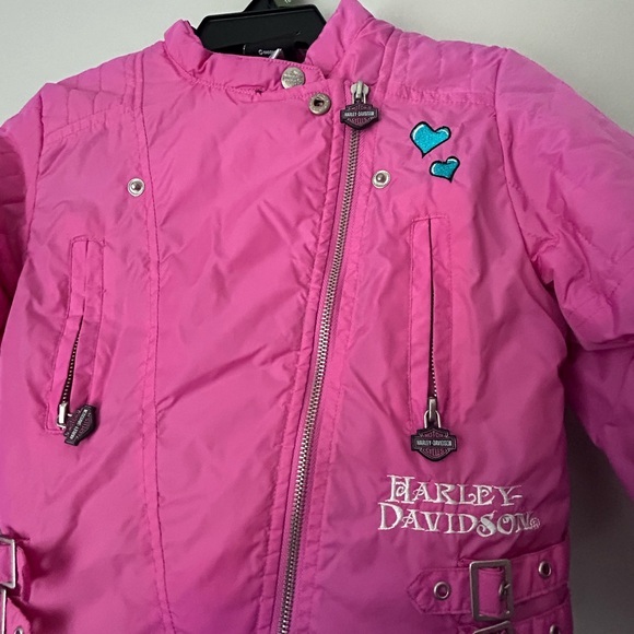 Harley-Davidson Vibrant Pink Kids Puffer Jacket‎ - Picture 2 of 11